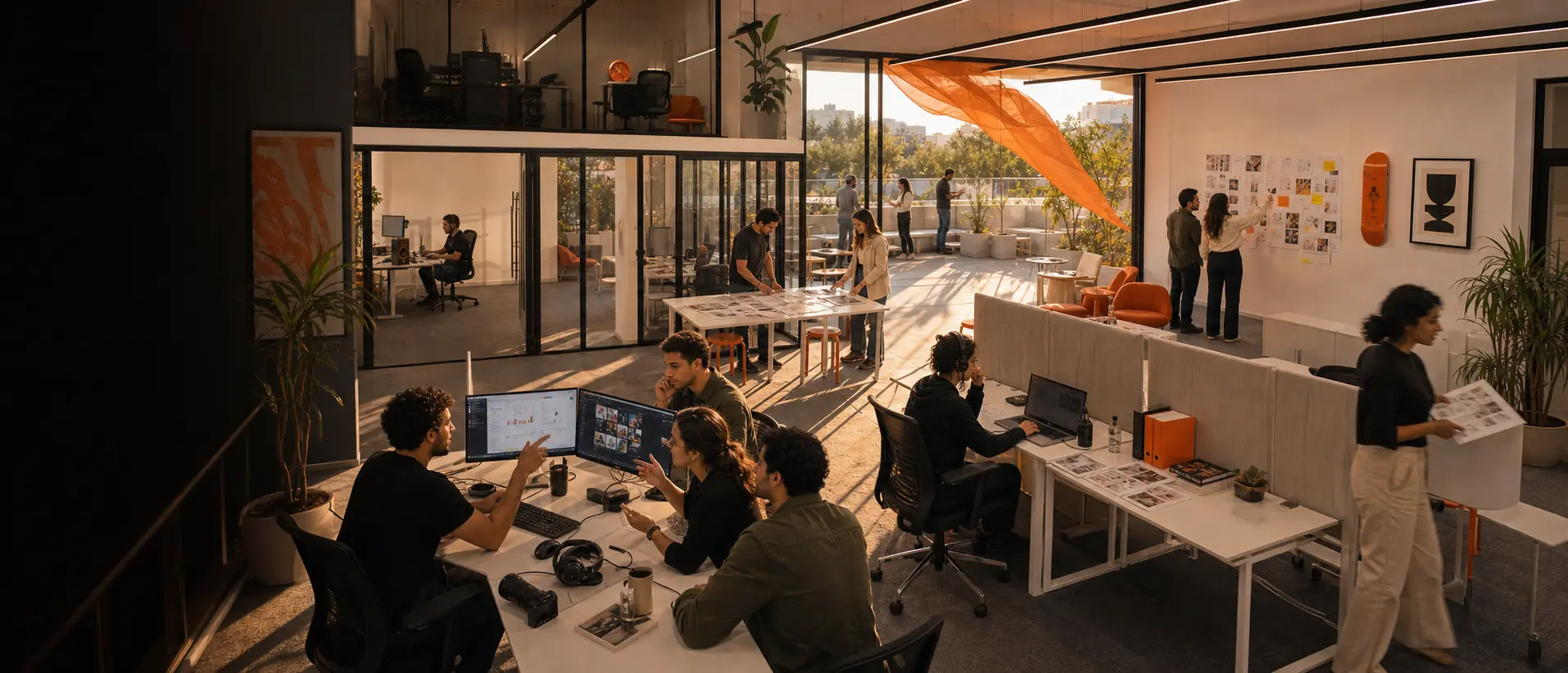 Olven White digital and content team collaborating in our Cairo office
